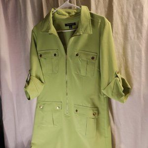 Sharagano | Green Dress *Belt NOT Included*